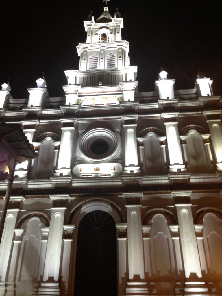 Cathedral at night in Cuenca