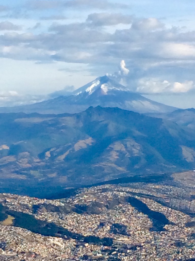 Views of Cotopaxi erupting