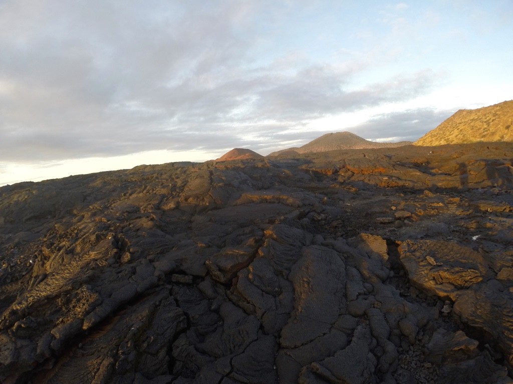 Sunrise over lava formations