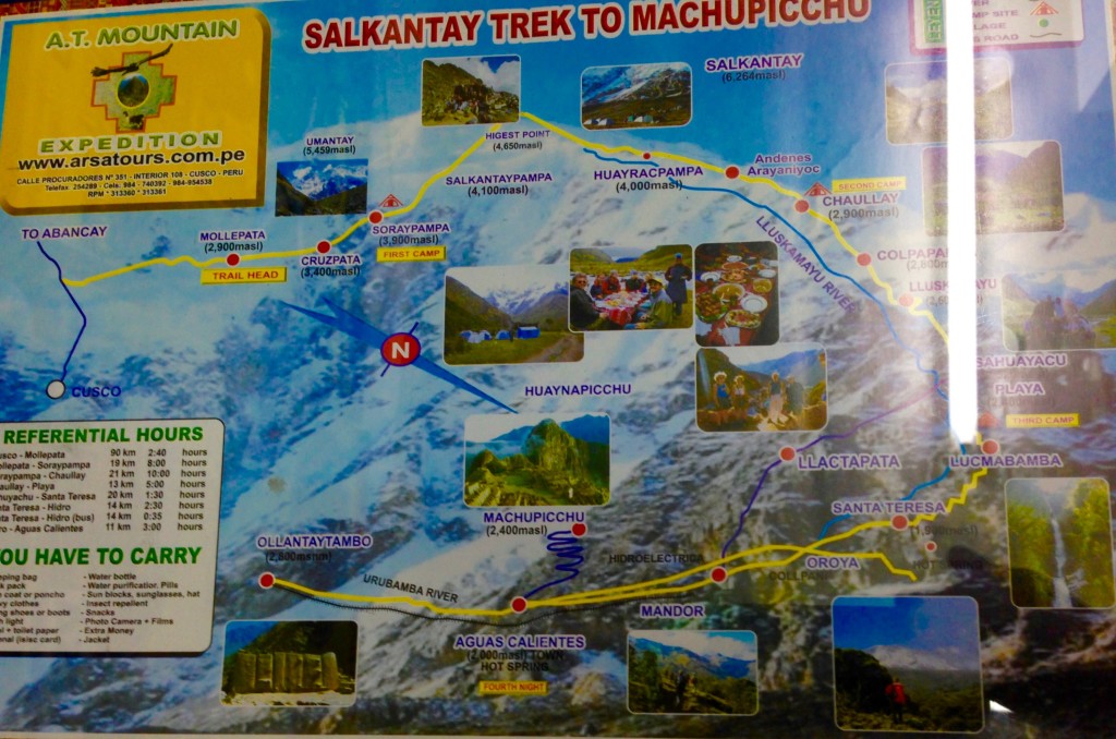Sample map of our trek 
