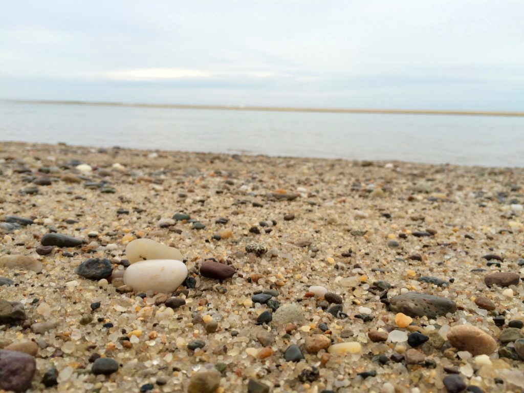 Gorgeous rocks on the beach close up