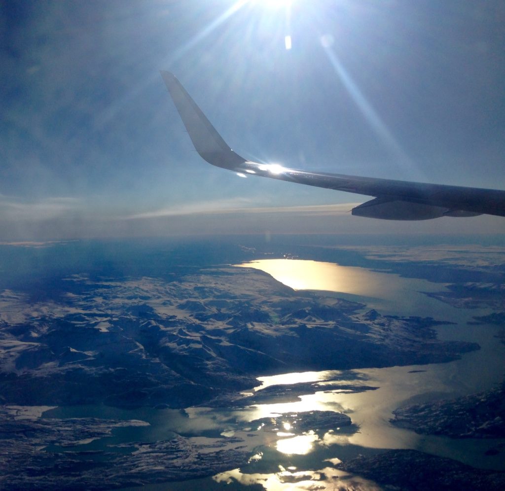 Views while flying over Punta Arenas