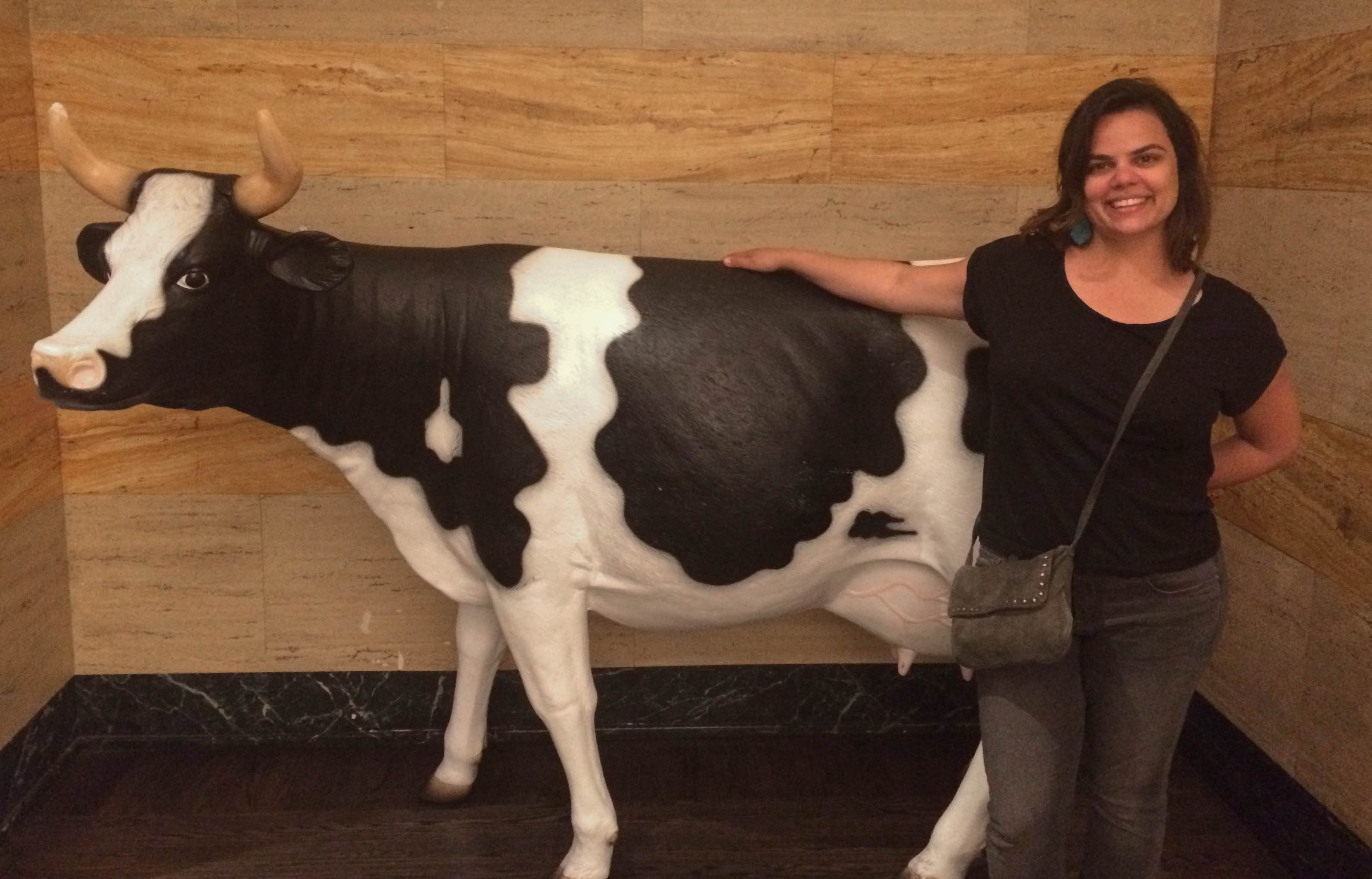 cow sculpture in the hotel