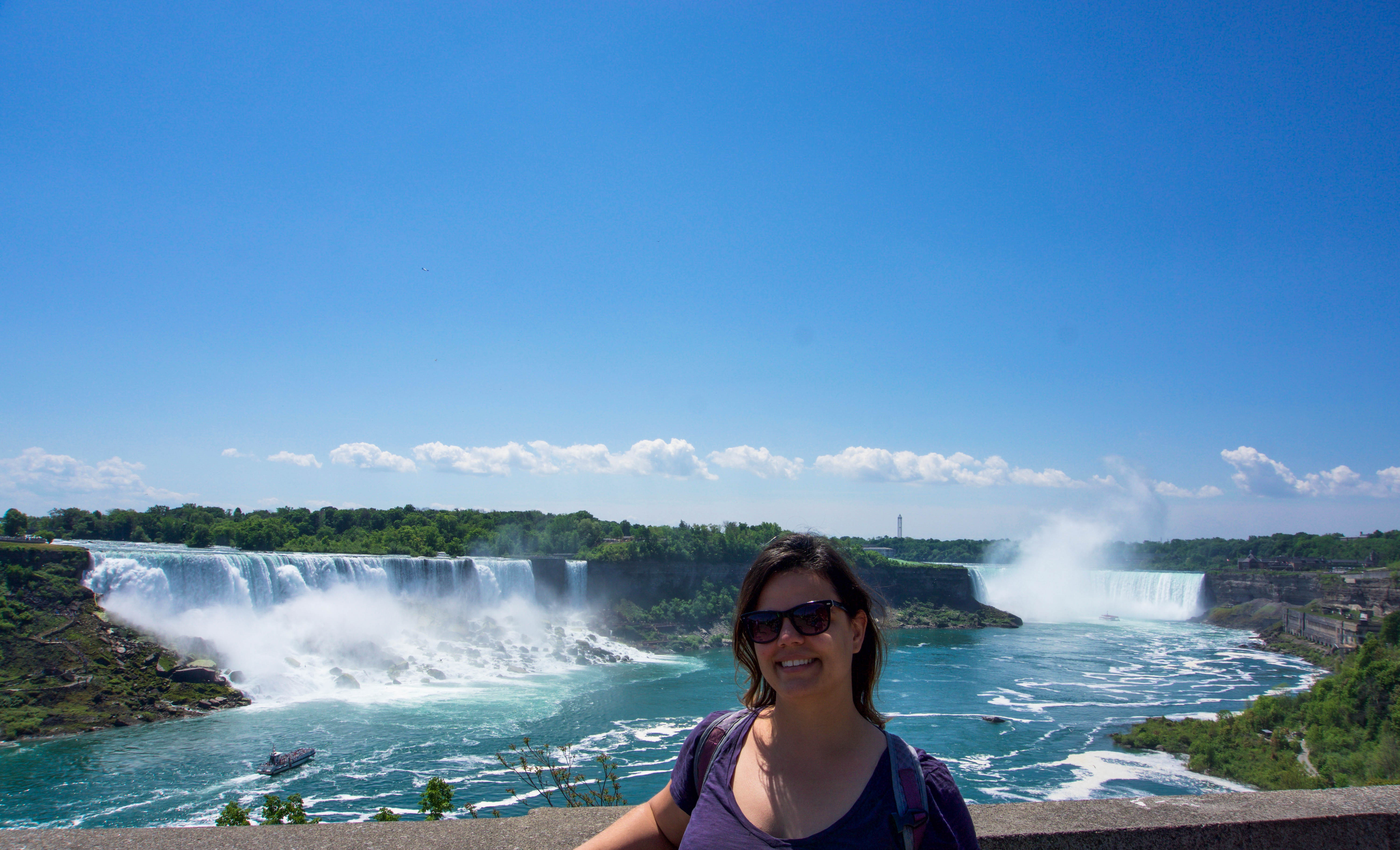 Enjoying the views of the falls from Canada