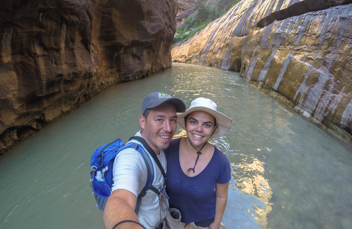 Cool experience hiking The Narrows through water