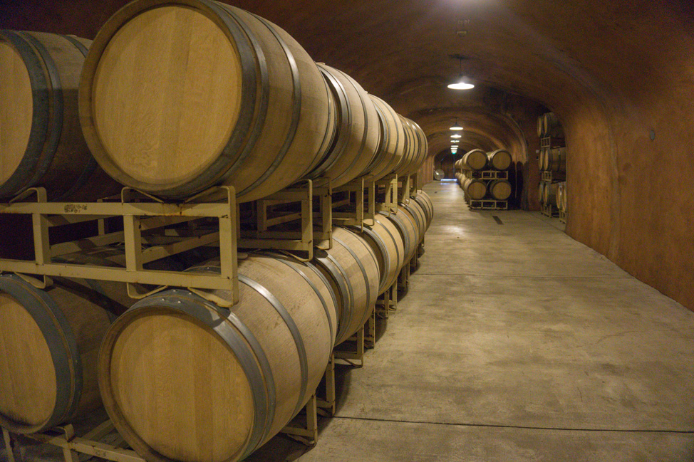 The wine cellar- a stop along the tour- Benziger Winery