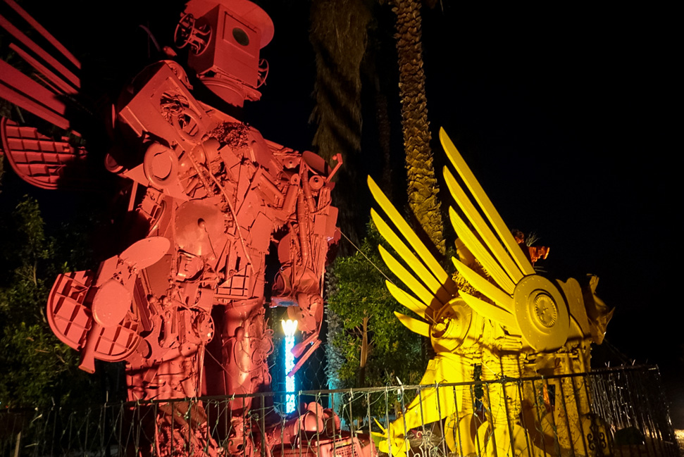 Robo Lights Sculptures in Palm Springs - A treat when lit up during the holidays... We're coming back for you Palm Springs!